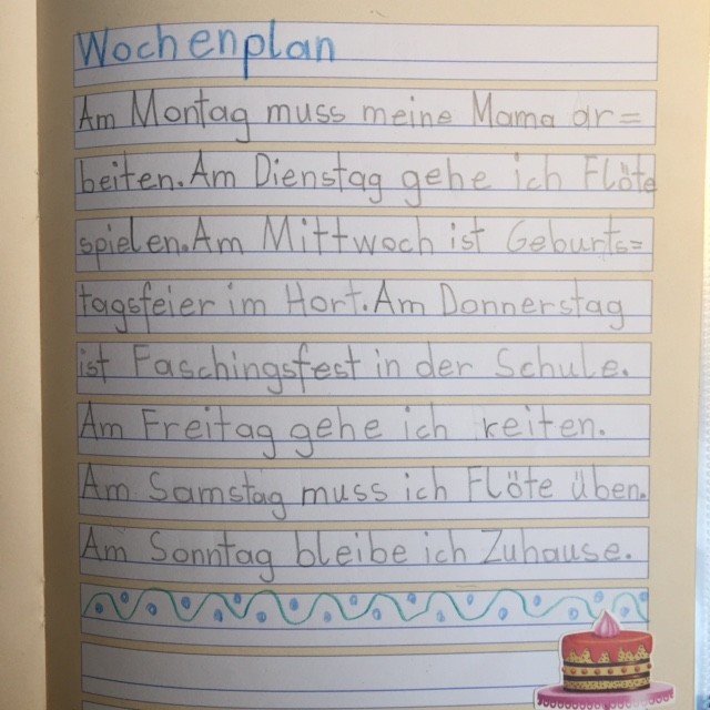 Mein Wochenplan - Tabellen erstellen - Ursus Formati Lehrer:innen